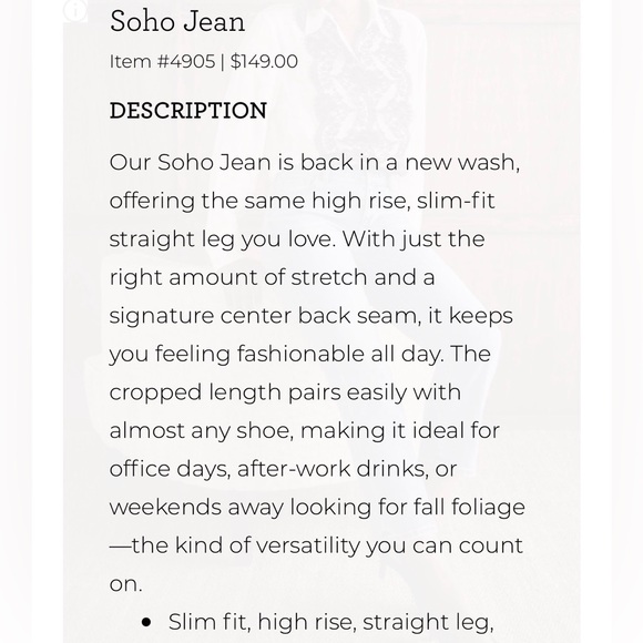 CAbi SoHo Jeans Size 8 Fall 2025 season NWOT - Picture 9 of 9